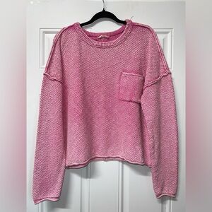 New In Mineral Washed Pink Sweater size Large
